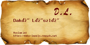 Dakó László névjegykártya